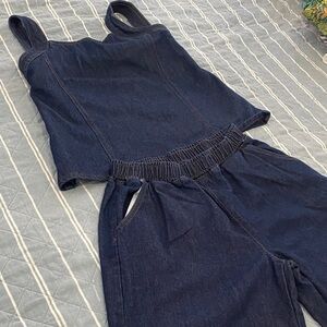 Elegant Dark Blue Wide Leg Jumpsuit